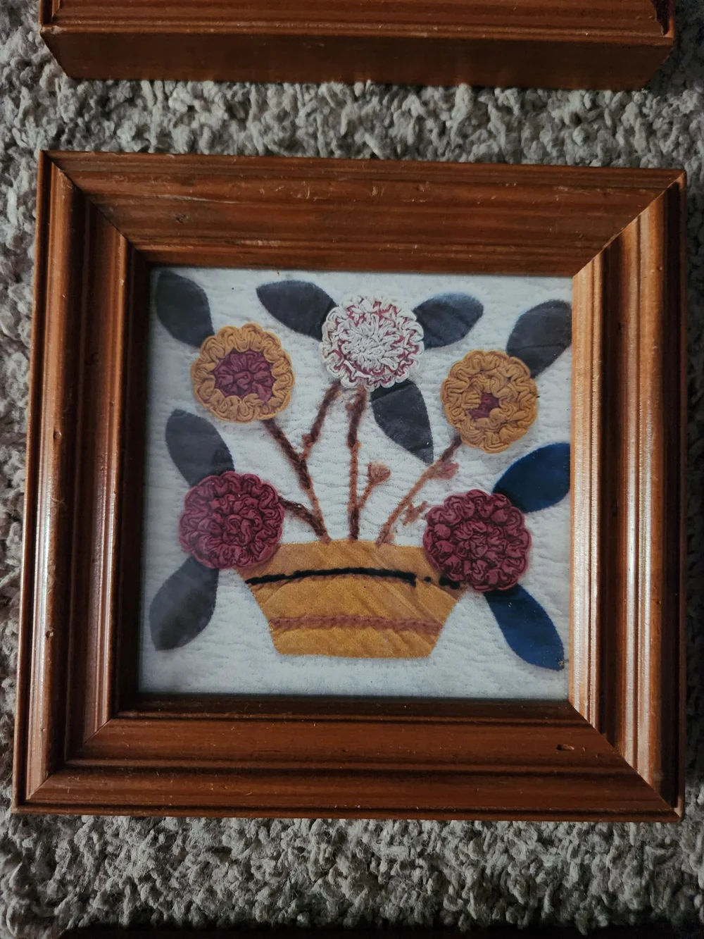 Three-Piece Floral Quilt Framed Wall Art Set